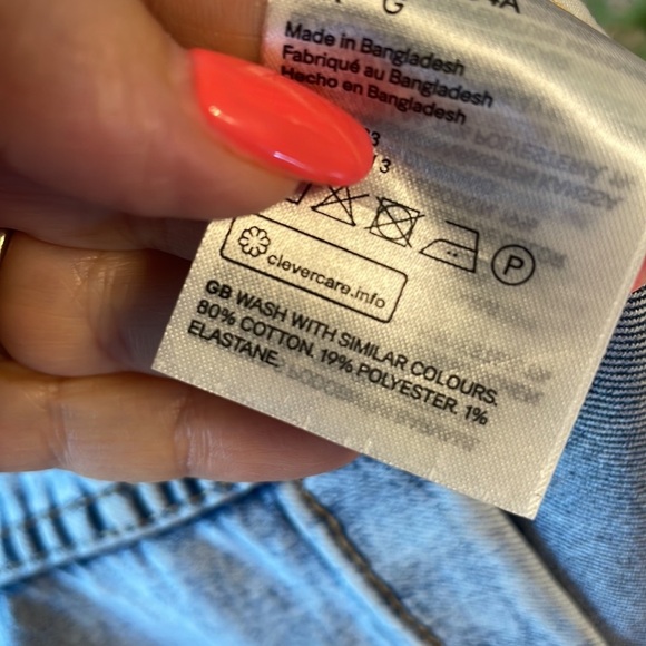 H&M tank sundress spaghetti straps denim stretch ruched bodice zippered Large - Picture 8 of 12